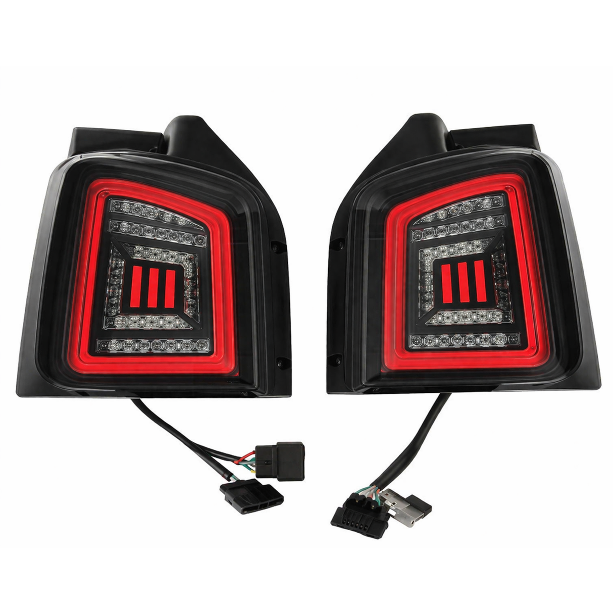 For VW T5 Transporter MK3.1 Barndoor Smoked Full Frame LED Rear Lights | Van-X