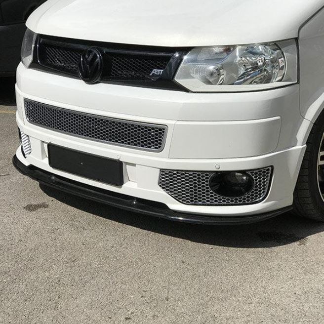 VW T5 .1 Neach-còmhdhail Honeycomb Spoiler Front Spoiler Foglight Trims (Matte Chrome)