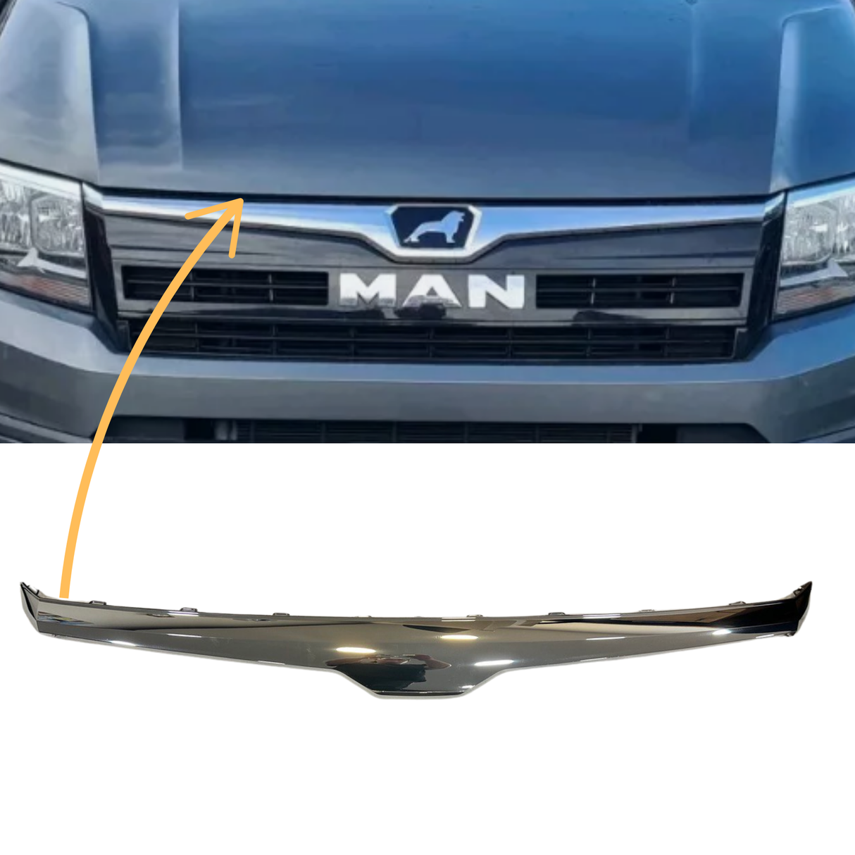 Man TGE Badgeless Grille Trim – Chrome | Premium Front Grille Upgrade for MAN TGE Van