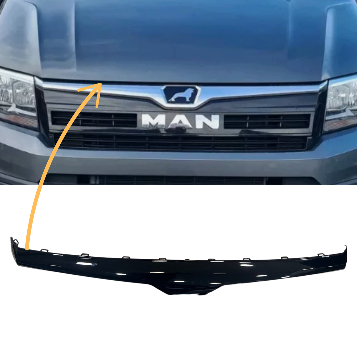 Man TGE Badgeless Grille Trim – Gloss Black | Premium Front Grille Upgrade for TGE Van