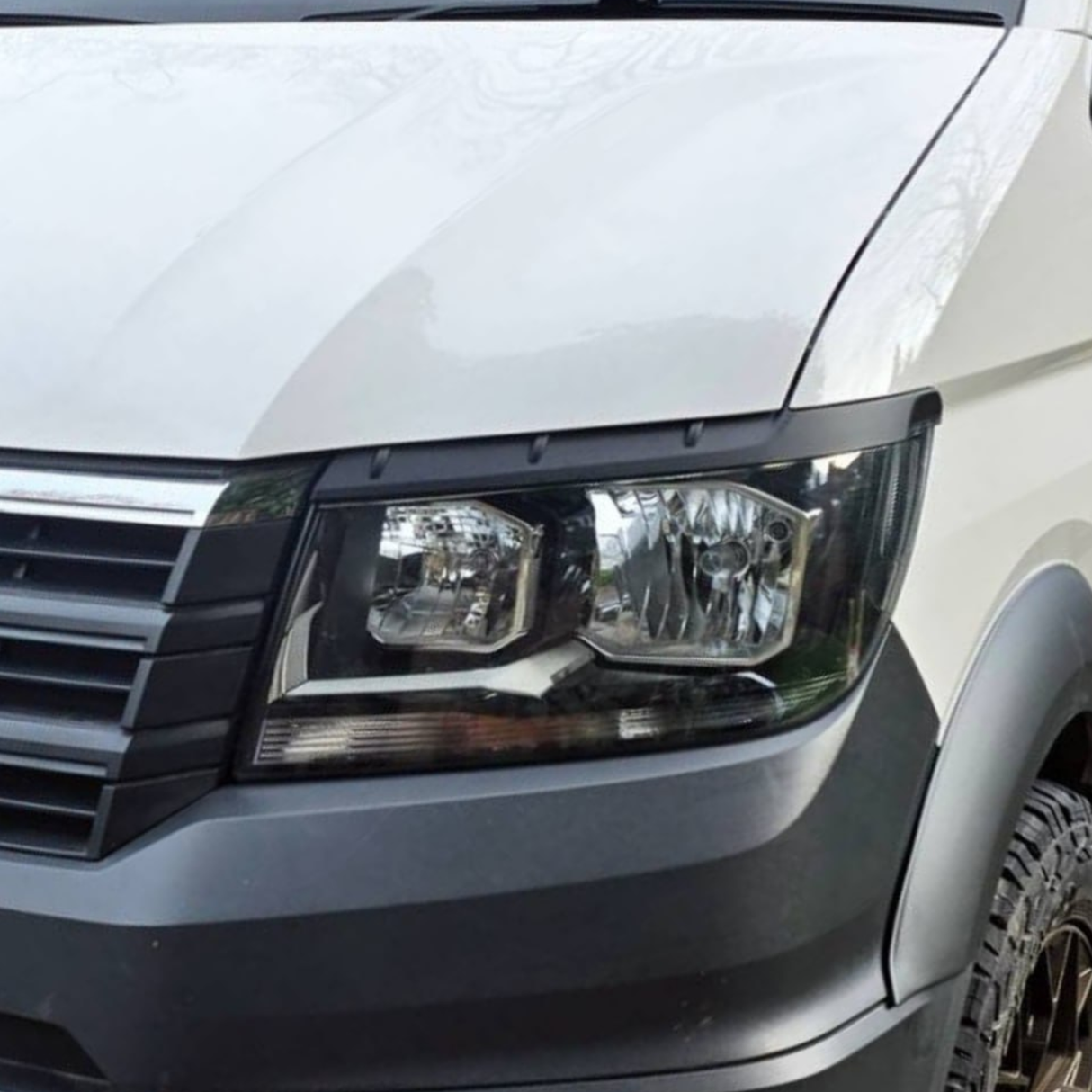 For New VW Crafter Headlight Eyebrow Trim – Matte Black - Van Styling Accessory by Van-X