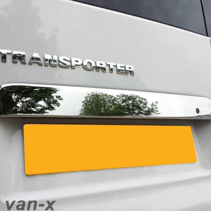 VW T5 Transporter Stainless Steel Number Plate Trim Barndoor