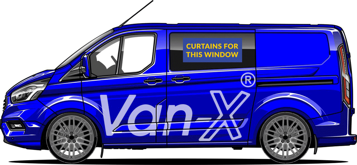 For Ford Transit MK7 Premium Window Curtains - Black/Grey - CREATE YOUR OWN BUNDLE! Van-X