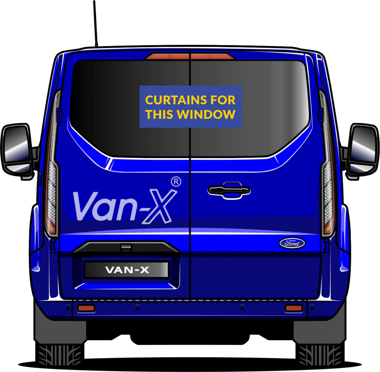 For Ford Transit MK6 Premium Window Curtains - Black/Grey - CREATE YOUR OWN BUNDLE! Van-X