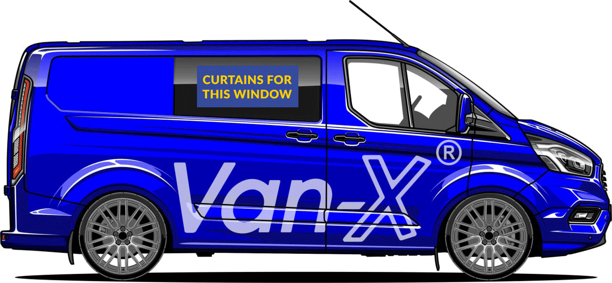 For Ford Transit MK6 Premium Window Curtains - Black/Grey - CREATE YOUR OWN BUNDLE! Van-X