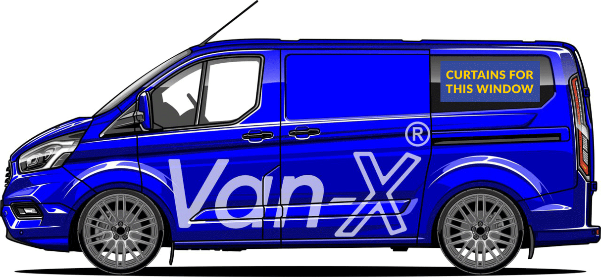 For Ford Transit Custom Premium Window Curtains - Black/Black - CREATE YOUR OWN BUNDLE! Van-X