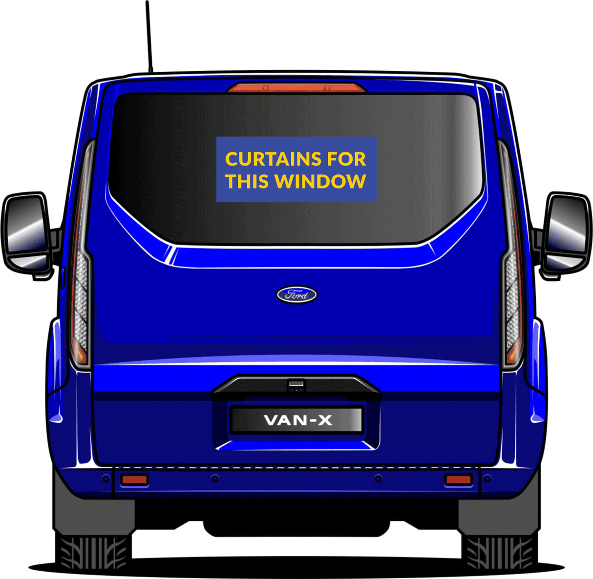 For Ford Transit Custom Premium Window Curtains - Black/Grey - Custom Bundle Options | Van-X