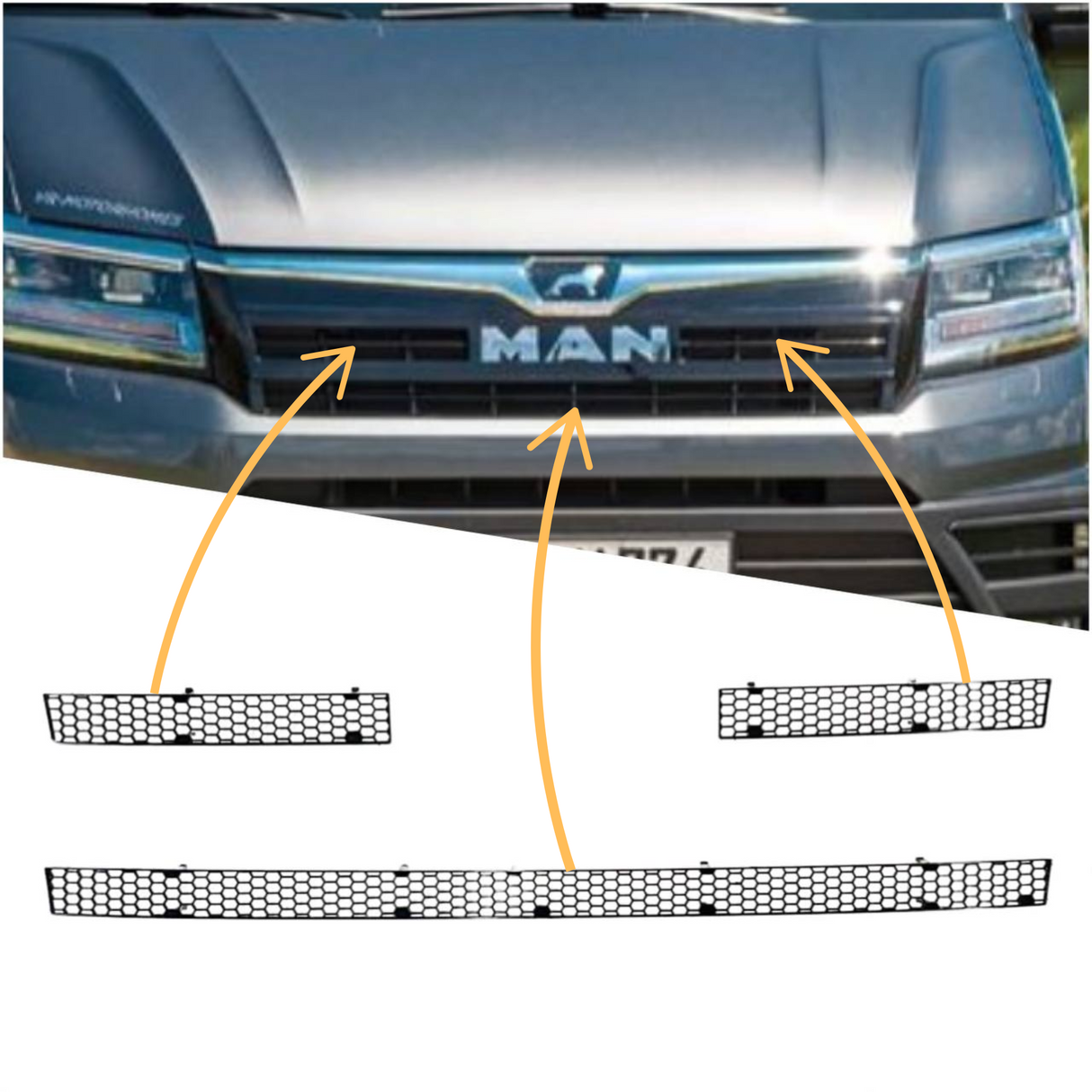 Front Grille Honeycomb Inserts for MAN TGE - Van-X