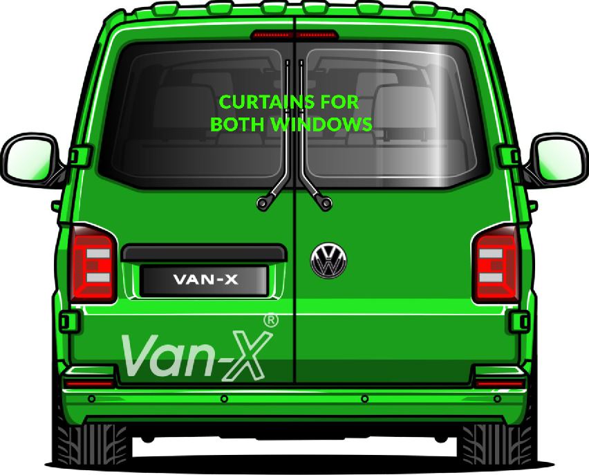 VW T6.1 Transporter Van Conversion Premium Curtains - Black/Black - CREATE YOUR OWN BUNDLE! Van-X