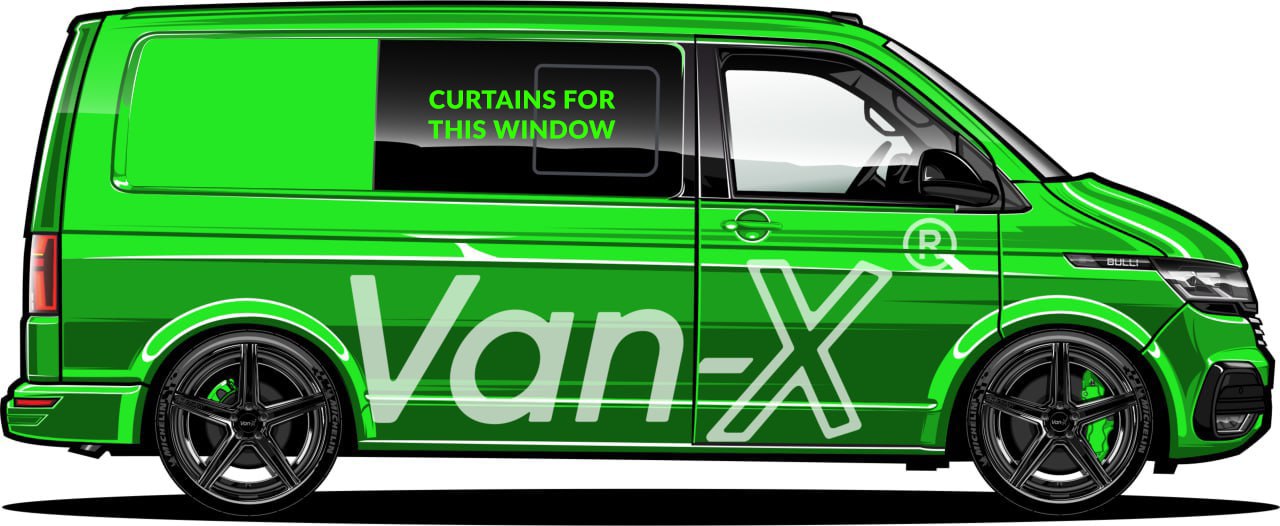 VW T6.1 Transporter Van Conversion Premium Curtains - Black/Grey - CREATE YOUR OWN BUNDLE! Van-X