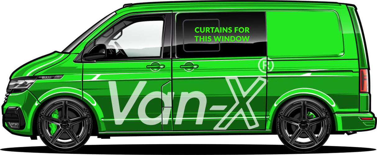 VW T6.1 Transporter Van Conversion Premium Curtains - Black/Black - CREATE YOUR OWN BUNDLE! Van-X