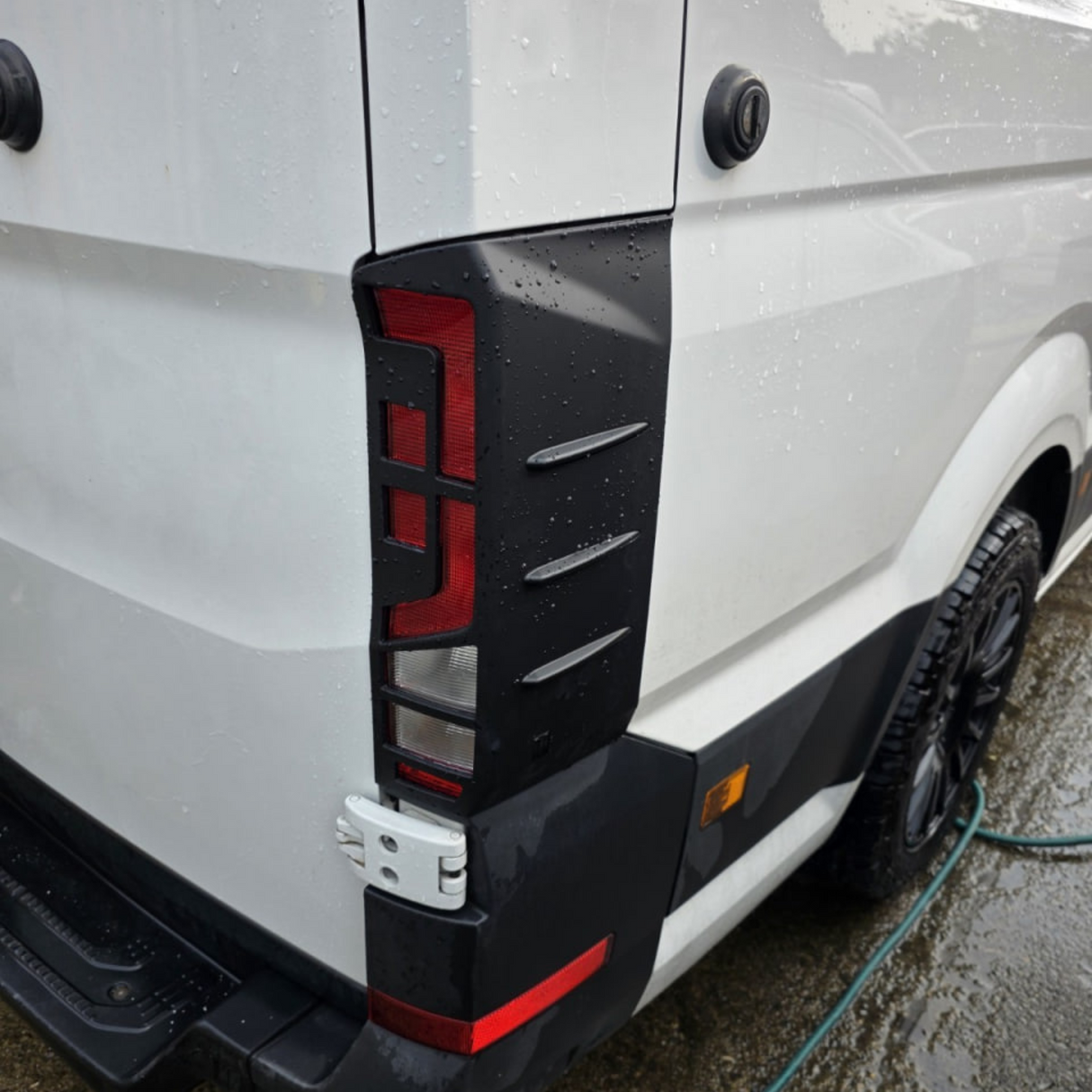 For MAN TGE Rear Light Guards - Matte Black Protection (2018+)