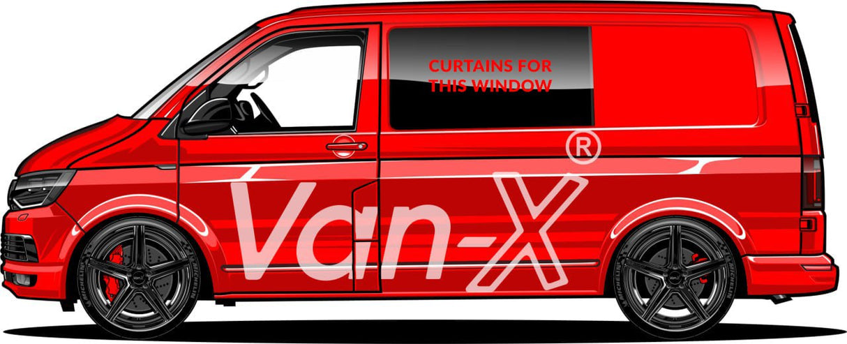 VW T6 Transporter Van Conversion Premium Curtains - Black/Black - CREATE YOUR OWN BUNDLE! Van-X