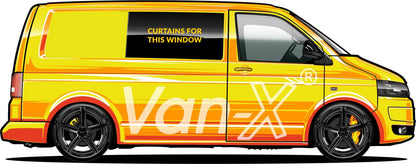 VW T5 Transporter Van Conversion Premium Curtains Van-X - Black/Blue