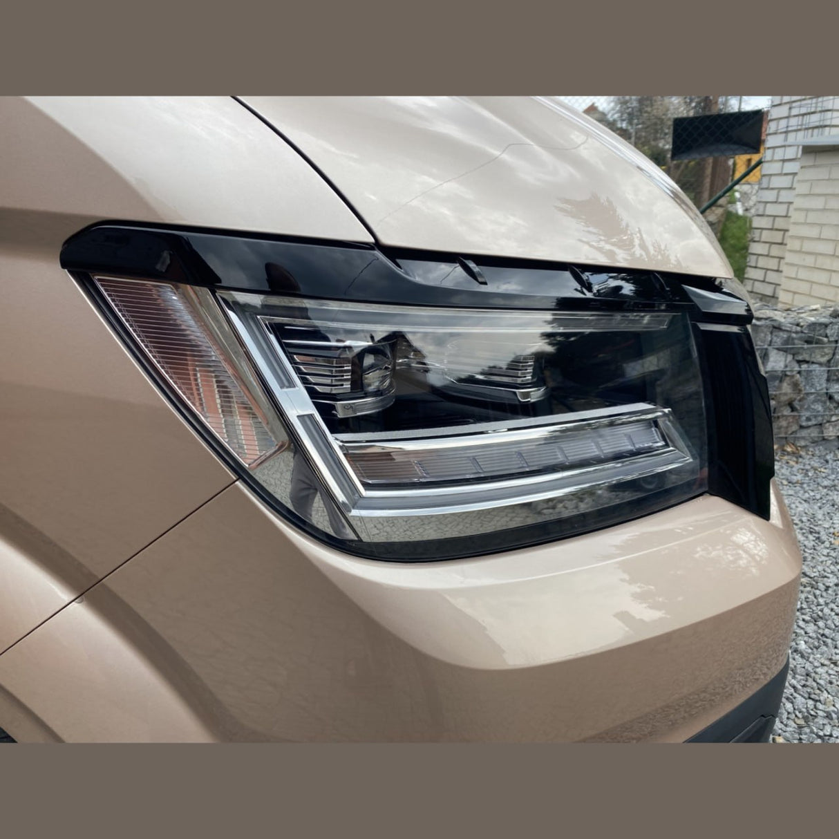 For MAN TGE Headlight Eyebrow Trim – Gloss Black - Van Styling Accessory by Van-X