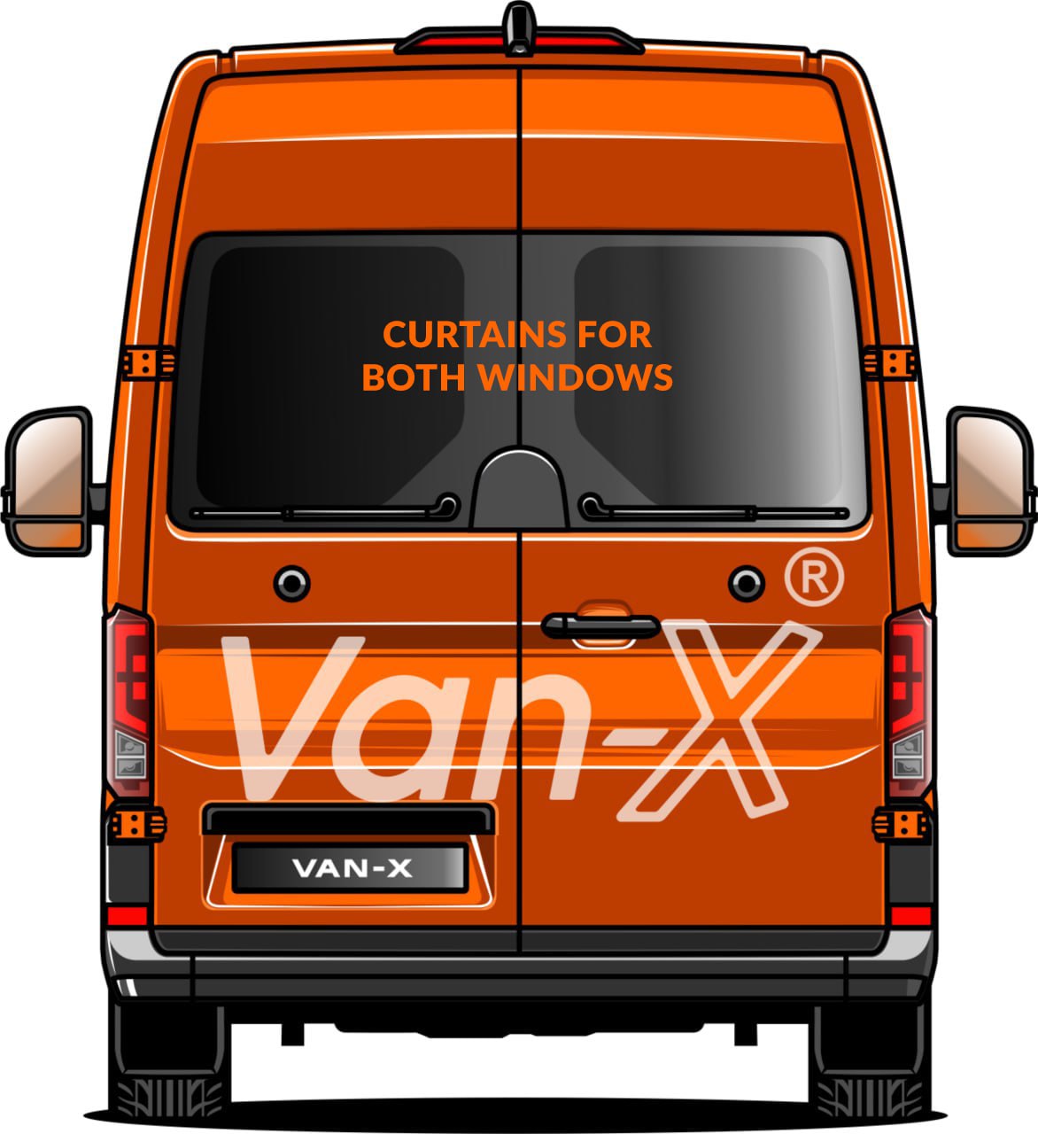 Vauxhall Movano Premium Window Curtains - Black/Blue - Custom Bundle Option | Van-X