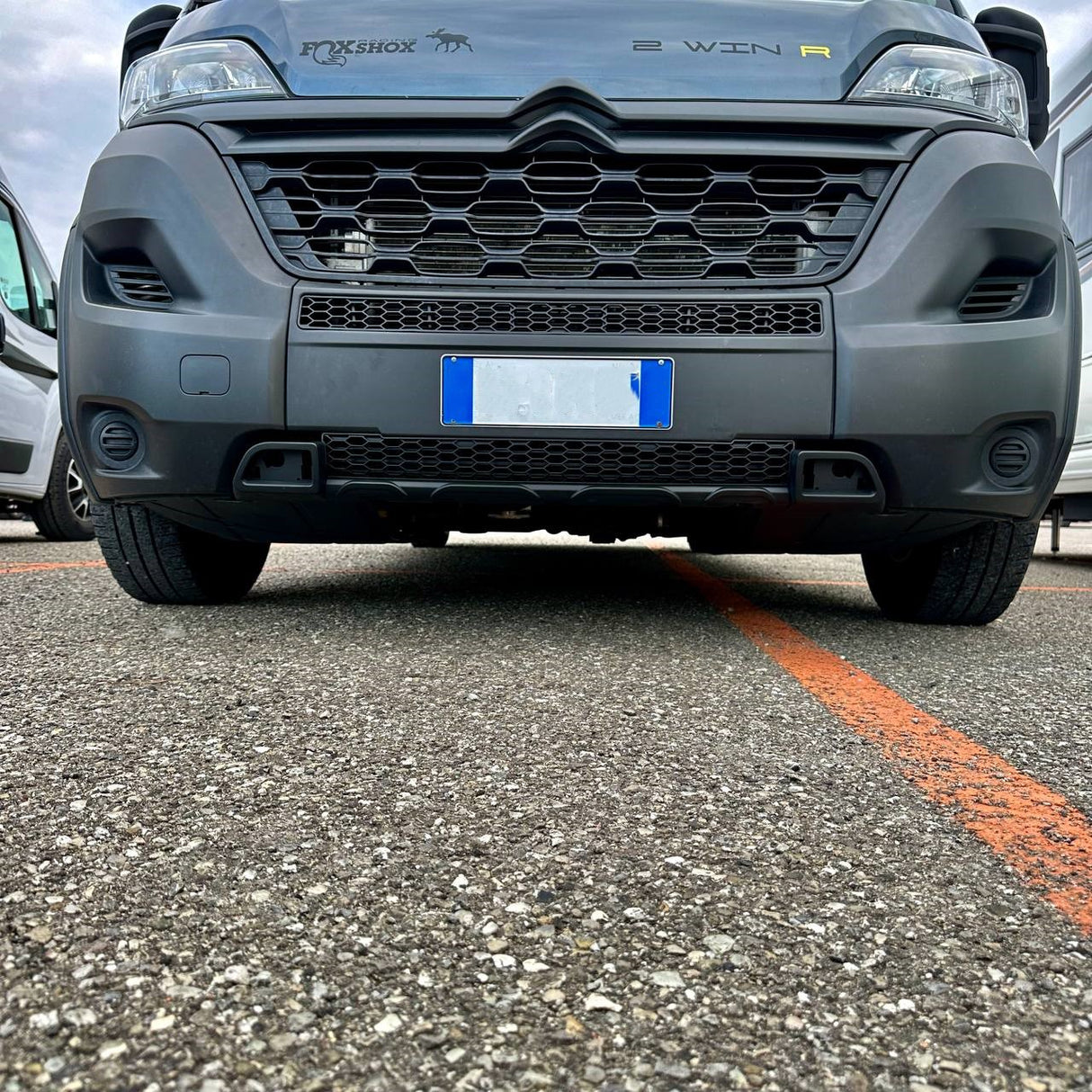 For Fiat Ducato / Ram ProMaster Front Honeycomb Bumper Grille Bundle 2pcs - Matte Black | Van-X