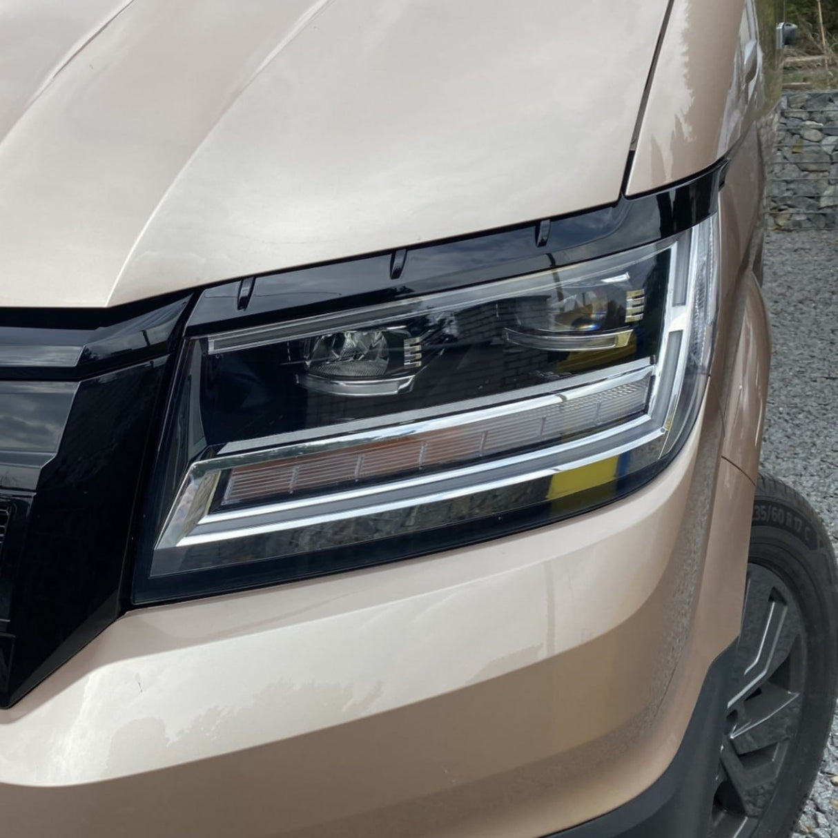 For MAN TGE Headlight Eyebrow Trim – Gloss Black - Van Styling Accessory by Van-X