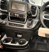 Black Cupholder Console for Vauxhall Movano - Stylish and Practical Upgrade