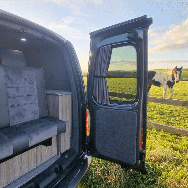 VW Caddy Van Conversion Premium Window Curtains - Black/Grey - CREATE YOUR OWN BUNDLE! Van-X