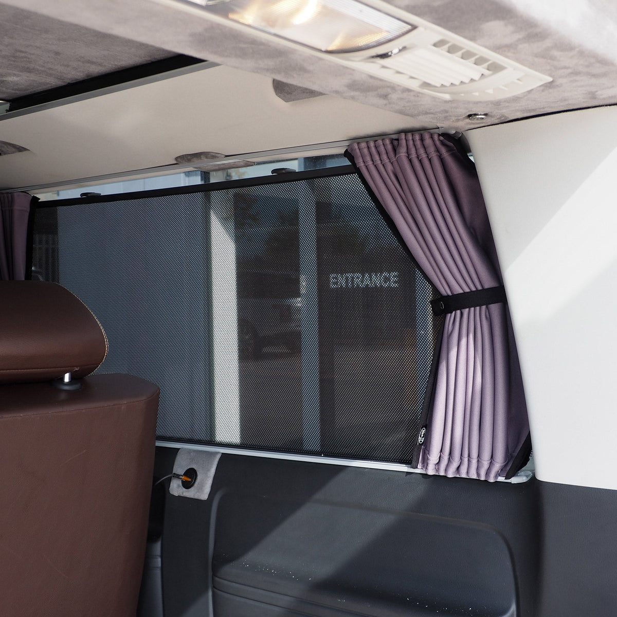 For VW T4 Caravelle / Shuttle Premium Window Curtains - Black/Grey - C ...