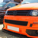 VW T5.1 Transporter Honeycomb Matte Black Bumper Grille + Fog Light Trims + Number Plate Trim Sportline Painted and Ready to Fit