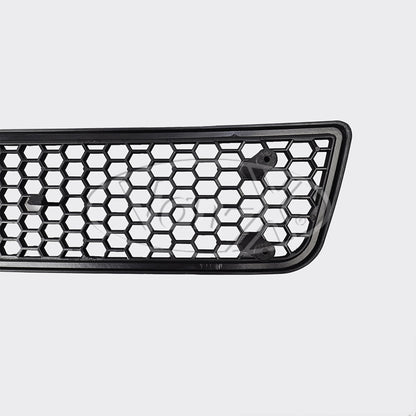 VW T5.1 Transporter Honeycomb Matte Black Bumper Griille + Ceò Sgrios Solais + Àireamh Plate Trim Sportline air a pheantadh agus deiseil airson uidheamachadh