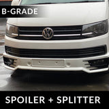 VW T6 Camper Transporter van Front Bumper Spoiler + Splitter (B-Ìre) Air a pheantadh agus deiseil airson a dhol a-steach do 3 roghainnean dath.