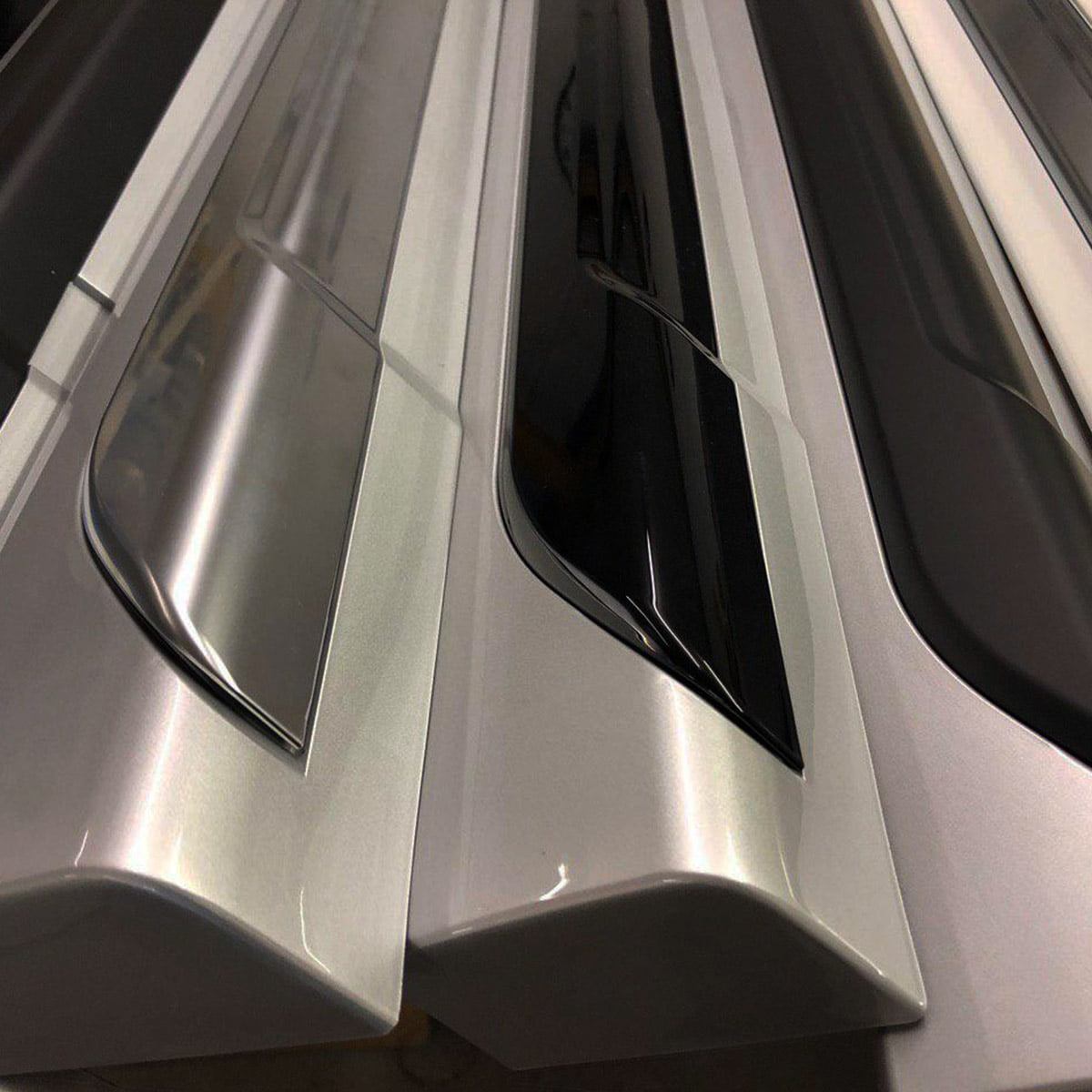 VW T5, T5.1 SWB Side Skirts Reflex Silver Plastic Painted and Ready to Fit (B-Grade)