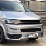 VW T5 .1 Transporter Honeycomb Sportline Front Spoiler Foglight Trims (Gloss Black)