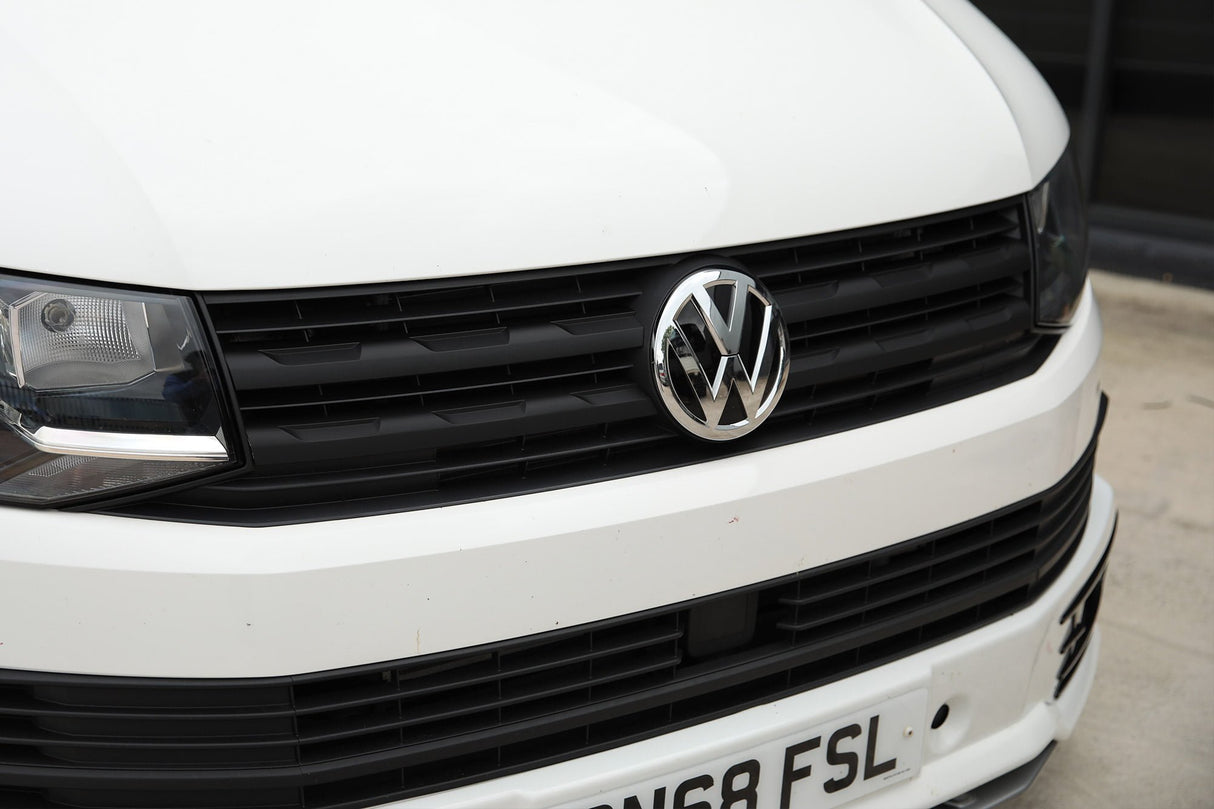 VW Transporter T6 R-Line Front Grille Trims - Matte Black Painted and Ready to Fit