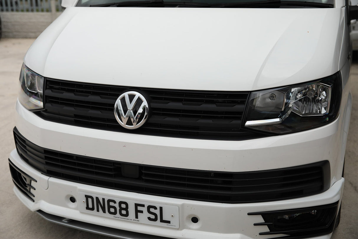 VW Transporter T6 R-Line Front Grille Trims - Matte Black Painted and Ready to Fit