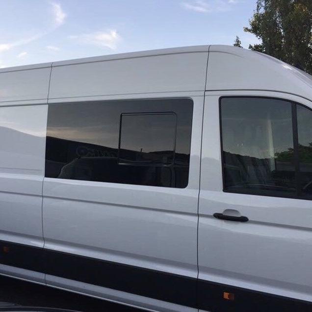 Volkswagen Crafter New Shape Side Sliding Window Genuine Tinted/Limo Glass, Dark, MWB, LWB, XLWB (2017 - onward)