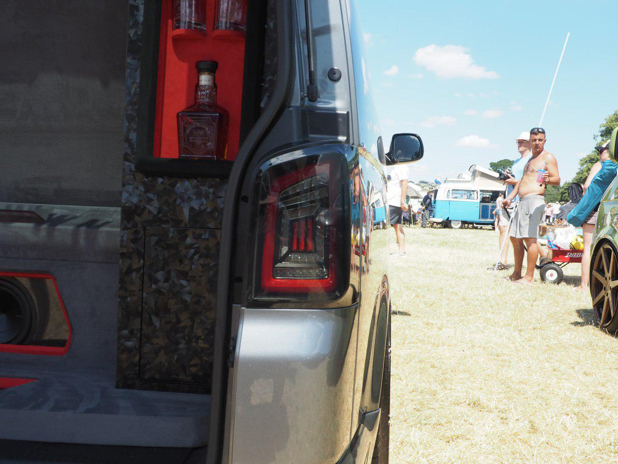 VW T5 Transporter MK3.1 Van Tailgate LED Rear Lights Smoked Ideal LED Full Frame Led Light- Bar