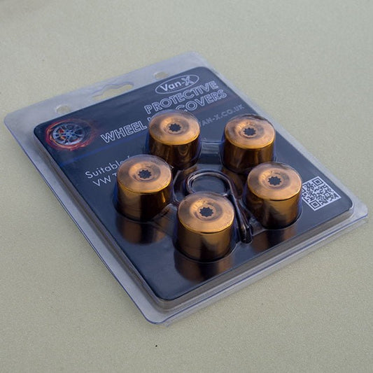 Gold Protective Wheel Nut / Bolt Covers 17Mm (Set of 20)