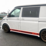 VW T5, T5.1 Sgiortaichean taobh SWB Plastaig Candy White air a pheantadh agus deiseil airson uidheamachadh (ìre B)