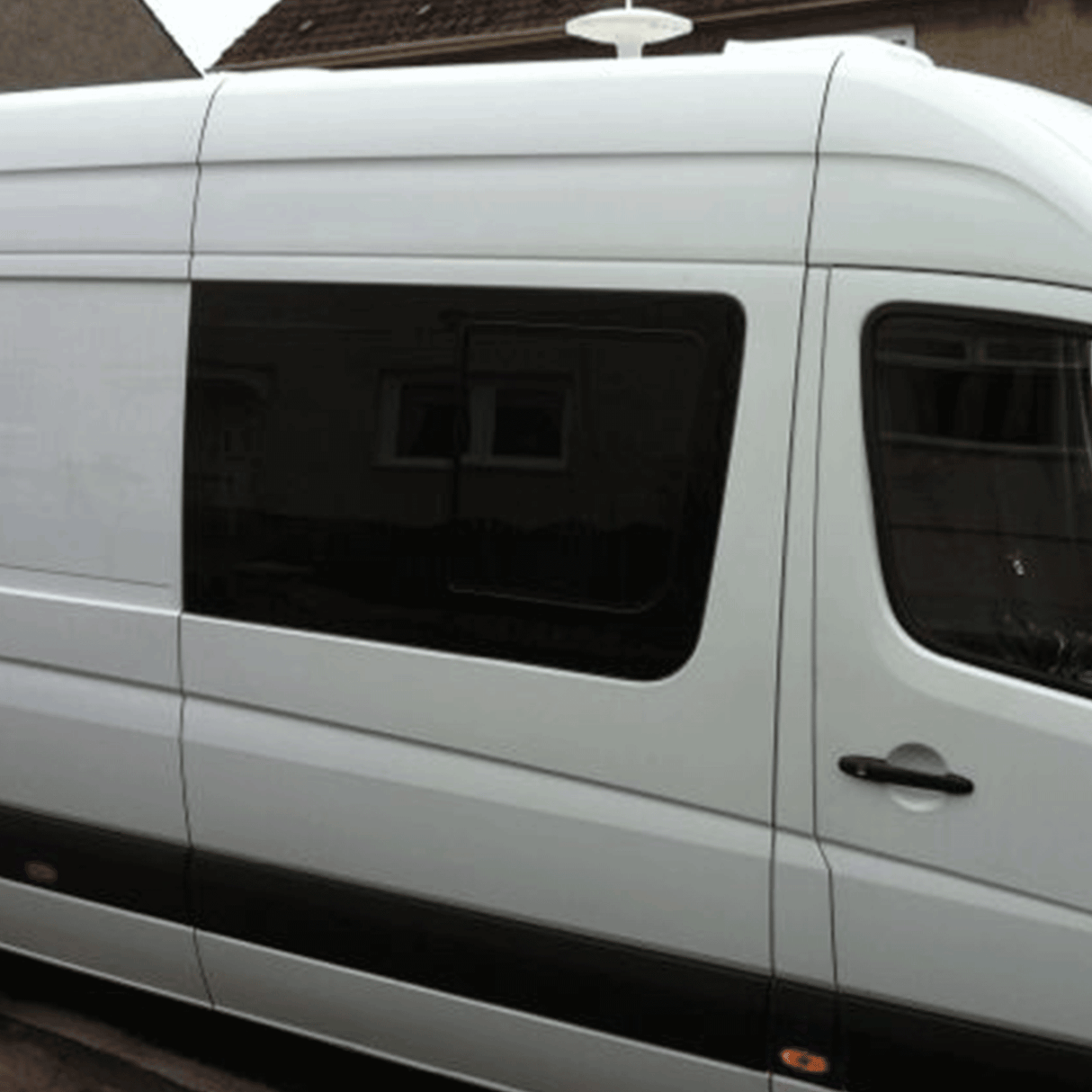 Volkswagen Crafter New Shape Side Sliding Window Genuine Tinted/Limo Glass, Dark, MWB, LWB, XLWB (2017 - onward)