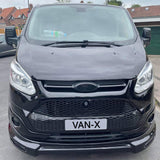 Airson Ford Transit Custom Front Grille Honeycomb atharraichte 2012 - 2018 MK1 Gloss Black air a pheantadh agus deiseil airson uidheamachadh