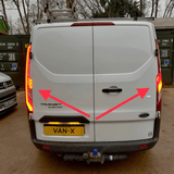 For Ford Transit Custom MK2 Sequential LED Rear Lights with Clear Lenses