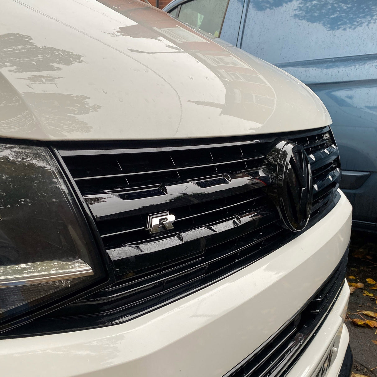 VW Transporter T6 R-Line Front Grille Trims - Gloss Black Painted and Ready to Fit