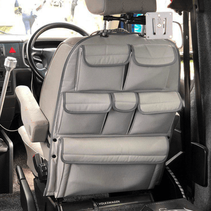 VW T4 Transporter Campervan Singilte / Caiptean Seat Leatherette Back Seat Eagraiche Stòradh