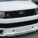 VW T6 Front Grille R-Line (2 ann an 1) le suaicheantas / gun bhràiste - gleansach dubh