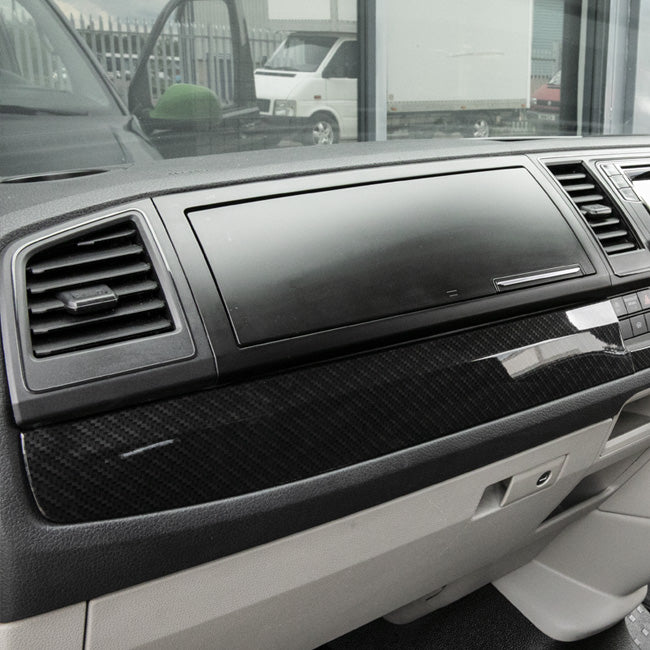 VW Transporter T6 RHD Lower Dash Styling Trims Carbon Effect